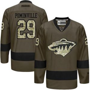 Wild #29 Jason Pominville Green Salute to Service Stitched NHL Jersey