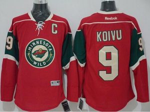 Wild #9 Mikko Koivu Stitched Red NHL Jersey
