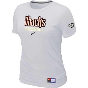 Women's Arizona Diamondbacks Nike Short Sleeve Practice MLB T-Shirts White