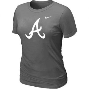 Women's Atlanta Braves Heathered Nike Dark Grey Blended T-Shirt