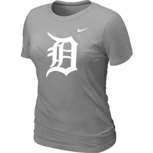 Women's Detroit Tigers Heathered Nike Light Grey Blended T-Shirt