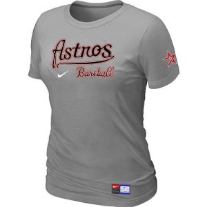 Women's MLB Houston Astros Light Grey Nike Short Sleeve Practice T-Shirt