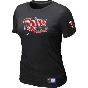 Women's Minnesota Twins Nike Short Sleeve Practice MLB T-Shirts Black