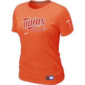 Women's Minnesota Twins Nike Short Sleeve Practice MLB T-Shirts Orange