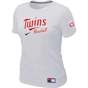 Women's Minnesota Twins Nike Short Sleeve Practice MLB T-Shirts White