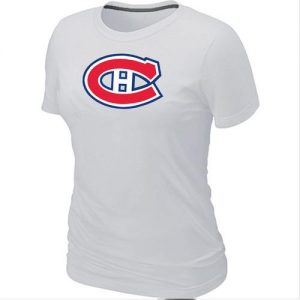 Women's Montreal Canadiens Big & Tall Logo White NHL T-Shirts