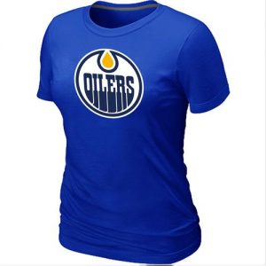 Women's NHL Edmonton Oilers Big & Tall Logo T-Shirt Blue