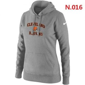 Women's Nike Cleveland Browns Heart & Soul Pullover Hoodie Light Grey