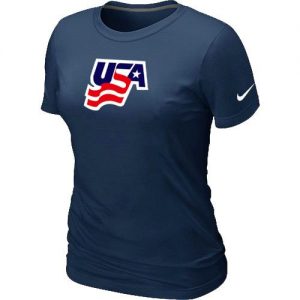 Women's Nike USA Graphic Legend Performance Collection Locker Room T-Shirt Dark Blue