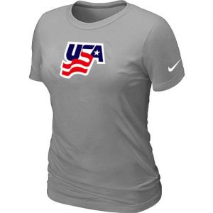 Women's Nike USA Graphic Legend Performance Collection Locker Room T-Shirt Light Grey