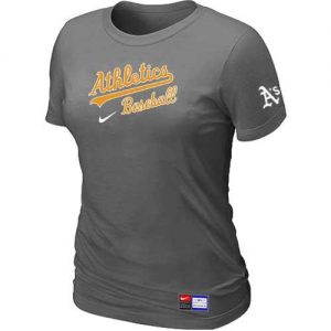 Women's Oakland Athletics Nike Short Sleeve Practice MLB T-Shirts Crow Grey