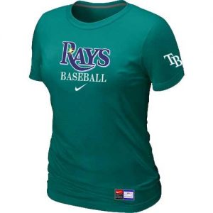 Women's Tampa Bay Rays Nike Short Sleeve Practice MLB T-Shirts Teal Green