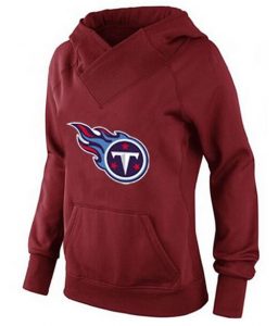 Women's Tennessee Titans Logo Pullover Hoodie Red-1