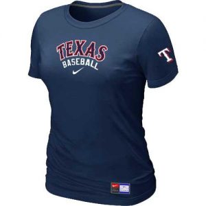 Women's Texas Rangers Nike Short Sleeve Practice MLB T-Shirts Midnight Blue