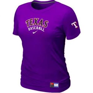 Women's Texas Rangers Nike Short Sleeve Practice MLB T-Shirts Purple