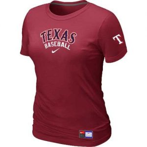 Women's Texas Rangers Nike Short Sleeve Practice MLB T-Shirts Red