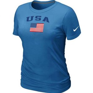 Women's USA Olympics USA Flag Collection Locker Room T-Shirt Light Blue