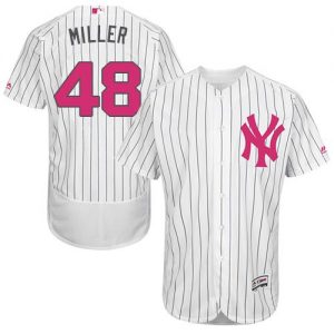 Yankees #48 Andrew Miller White Strip Flexbase Authentic Collection 2016 Mother's Day Stitched MLB Jersey