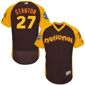 marlins #27 Giancarlo Stanton Brown Flexbase Authentic Collection 2016 All-Star National League Stitched MLB Jersey