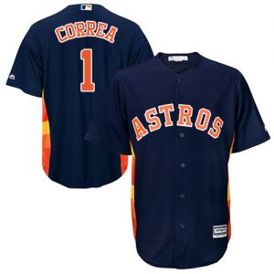 Astros #1 Carlos Correa Navy Blue Cool Base Stitched Youth MLB Jersey