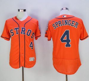 Astros #4 George Springer Orange Flexbase Authentic Collection Stitched MLB Jersey
