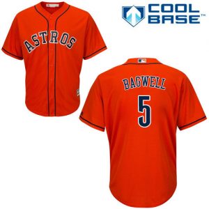 Astros #5 Jeff Bagwell Orange Alternate Women's Stitched MLB Jersey