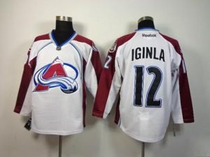 Avalanche #12 Jarome Iginla White Stitched NHL Jersey