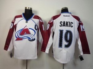 Avalanche #19 Joe Sakic White Stitched NHL Jersey