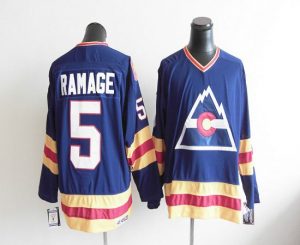Avalanche CCM Throwback #5 Rob Ramage Blue Embroidered NHL Jersey