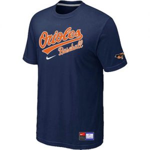 Baltimore Orioles Nike Short Sleeve Practice MLB T-Shirts Midnight Blue