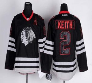 Blackhawks #2 Duncan Keith Black Ice Embroidered NHL Jersey