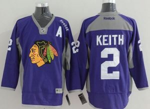 Blackhawks #2 Duncan Keith Purple Practice Stitched NHL Jersey