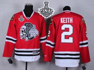 Blackhawks #2 Duncan Keith Red(White Skull) 2015 Stanley Cup Stitched NHL Jersey