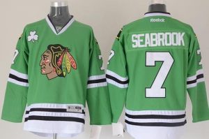 Blackhawks #7 Brent Seabrook Green Stitched NHL Jersey