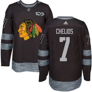 Blackhawks #7 Chris Chelios Black 1917-2017 100th Anniversary Stitched NHL Jersey