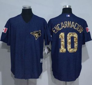 Blue Jays #10 Edwin Encarnacion Denim Blue Salute to Service Stitched MLB Jersey