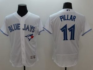 Blue Jays #11 Kevin Pillar White Flexbase Authentic Collection Stitched MLB Jersey
