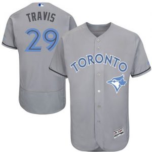 Blue Jays #29 Devon Travis Grey Flexbase Authentic Collection 2016 Father's Day Stitched MLB Jersey