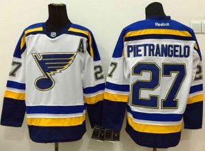 Blues #27 Alex Pietrangelo White New Road Stitched NHL Jersey