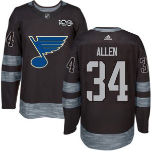 Blues #34 Jake Allen Black 1917-2017 100th Anniversary Stitched NHL Jersey