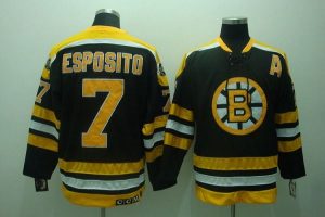 Bruins #7 Phil Esposito Embroidered Black CCM Throwback NHL Jersey