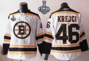 Bruins Stanley Cup Finals Patch #46 David Krejci White Embroidered NHL Jersey