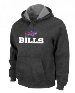 Buffalo Bills Authentic Logo Pullover Hoodie Dark Grey