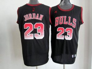 Bulls #23 Michael Jordan Black Embroidered NBA Vibe Jersey