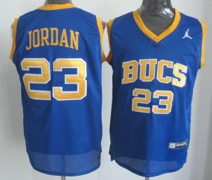 Bulls #23 Michael Jordan Blue Laney Bucs High School Embroidered NBA Jersey