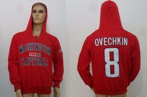 CCM Washington Capitals #8 Alex Ovechkin Red Lace Up Hoodie