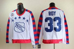 Canadiens #33 Patrick Roy White All Star CCM Throwback 75TH Embroidered NHL Jersey
