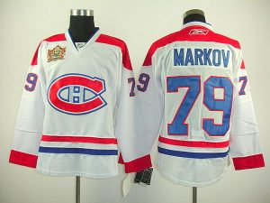 Canadiens #79 Andrei Markov Embroidered White Heritage Classic Style NHL Jersey