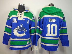 Canucks #10 Pavel Bure Blue Sawyer Hooded Sweatshirt Embroidered NHL Jersey