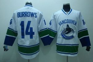 Canucks #14 Alexandre Burrows Embroidered White NHL Jersey